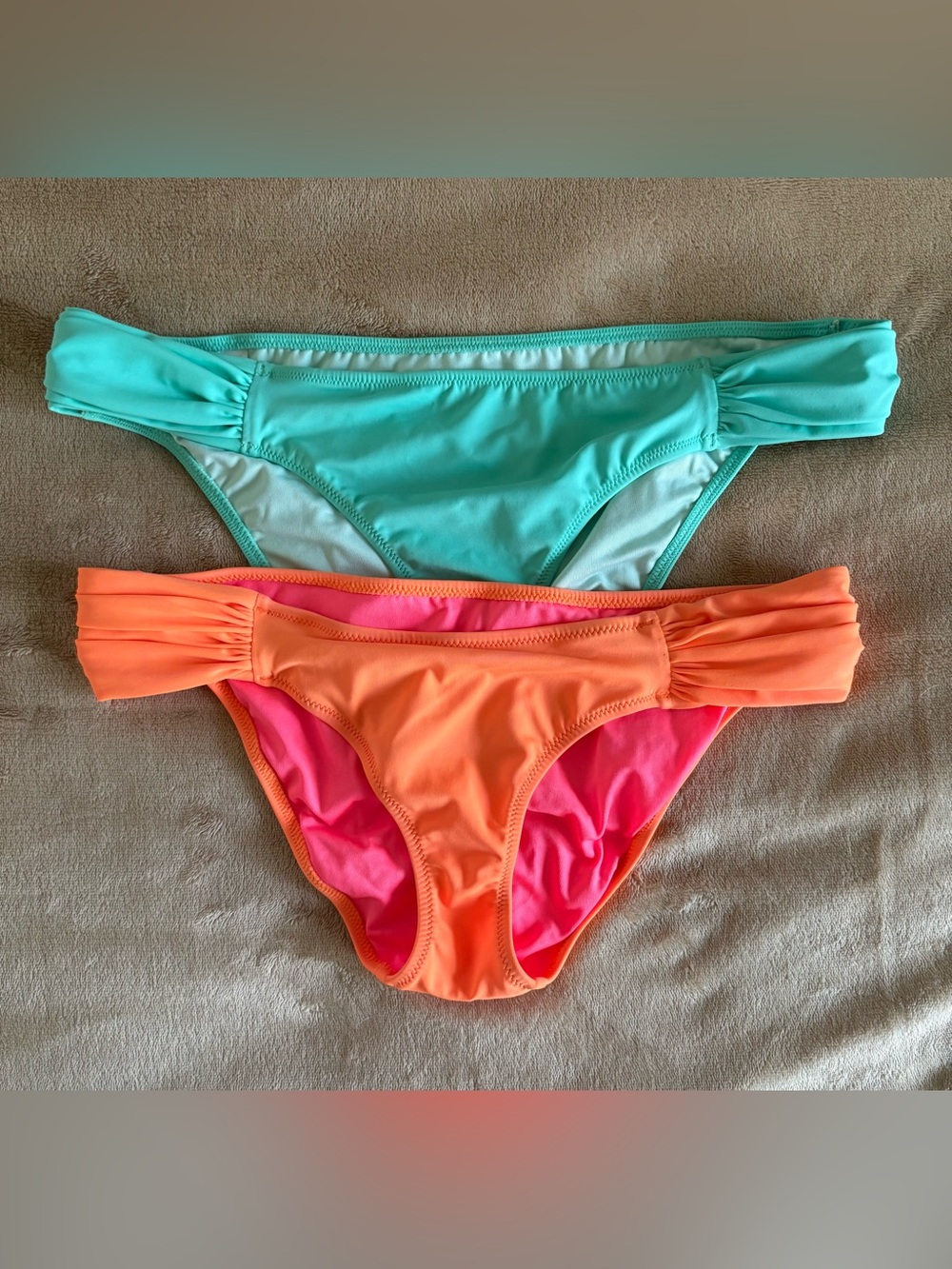 VS Victorias Secret “The Knockout” Turquoise & Tangerine Bikini Bottoms